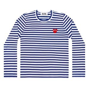 Comme Des Garçons PLAY Striped Blue and White Long Sleeve Tee in XS women’s